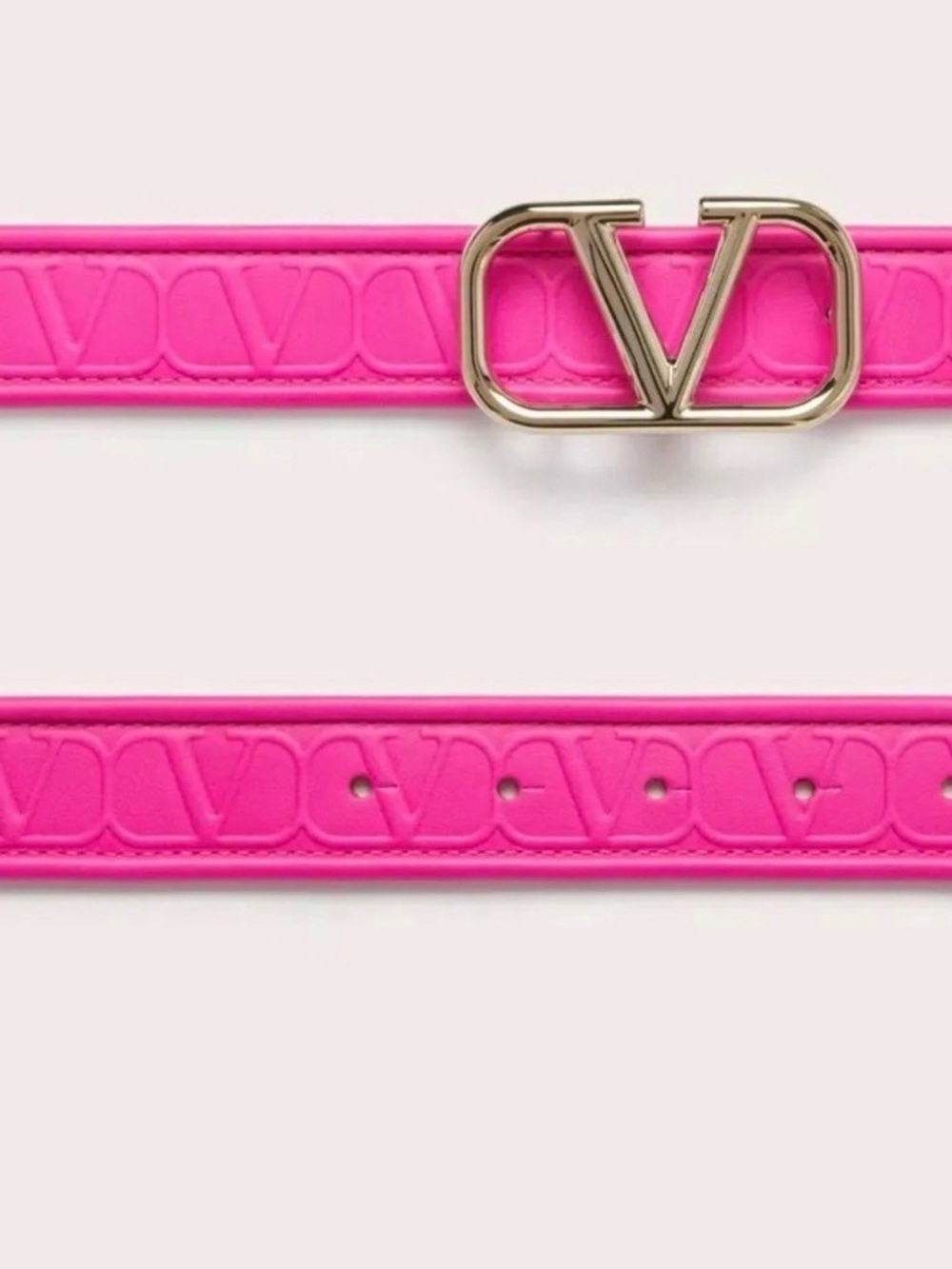 Valentino Pink VLogo Leather Belt NWT and box - Picture 5 of 9